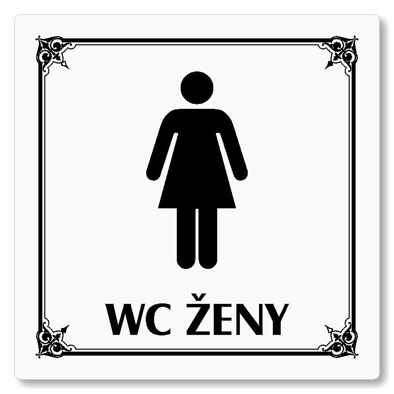 WC ženy, 118x118mm, bílá, Nebraska